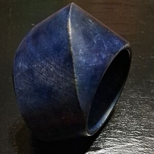 Vintage Saffron Teak Wood Bangle Bracelet